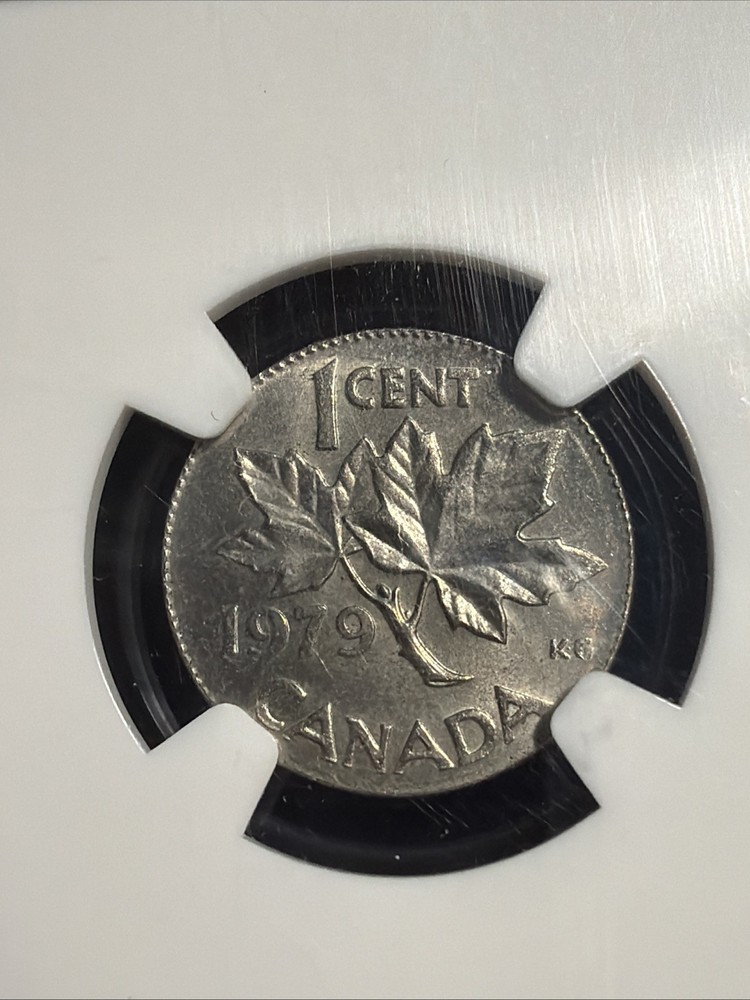 Canada 1979 1 Cent On Dime Planchet NGC MS64