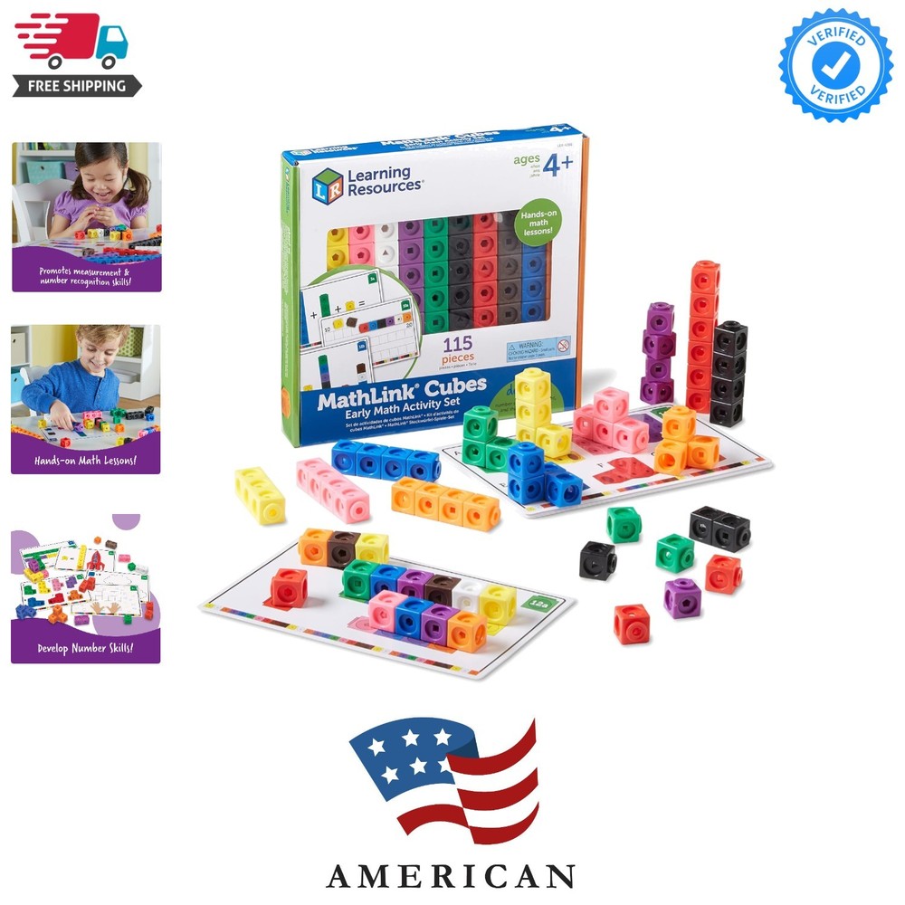 MathLink Cubes Early Math Activity Set - 115 Pieces, Ages 4+, Classroom Must ...