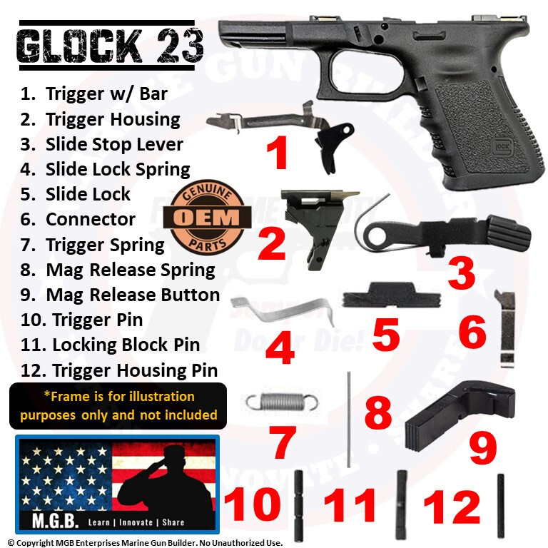 Glock 23 OEM Lower Parts Kit Gen 3 G23 LPK .40 cal Genuine Factory Authentic