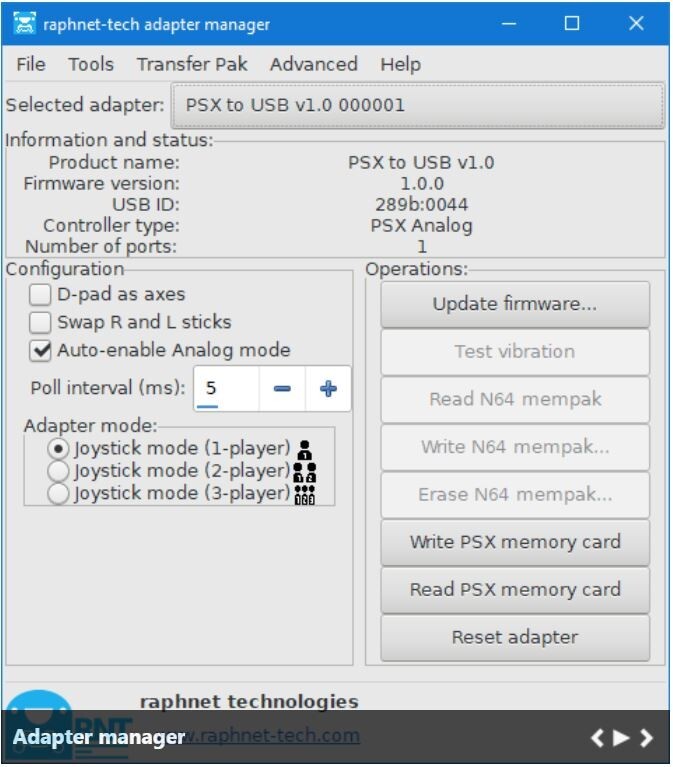 PlayStation PS1/PS2 Controller to USB Adapter - raphnet