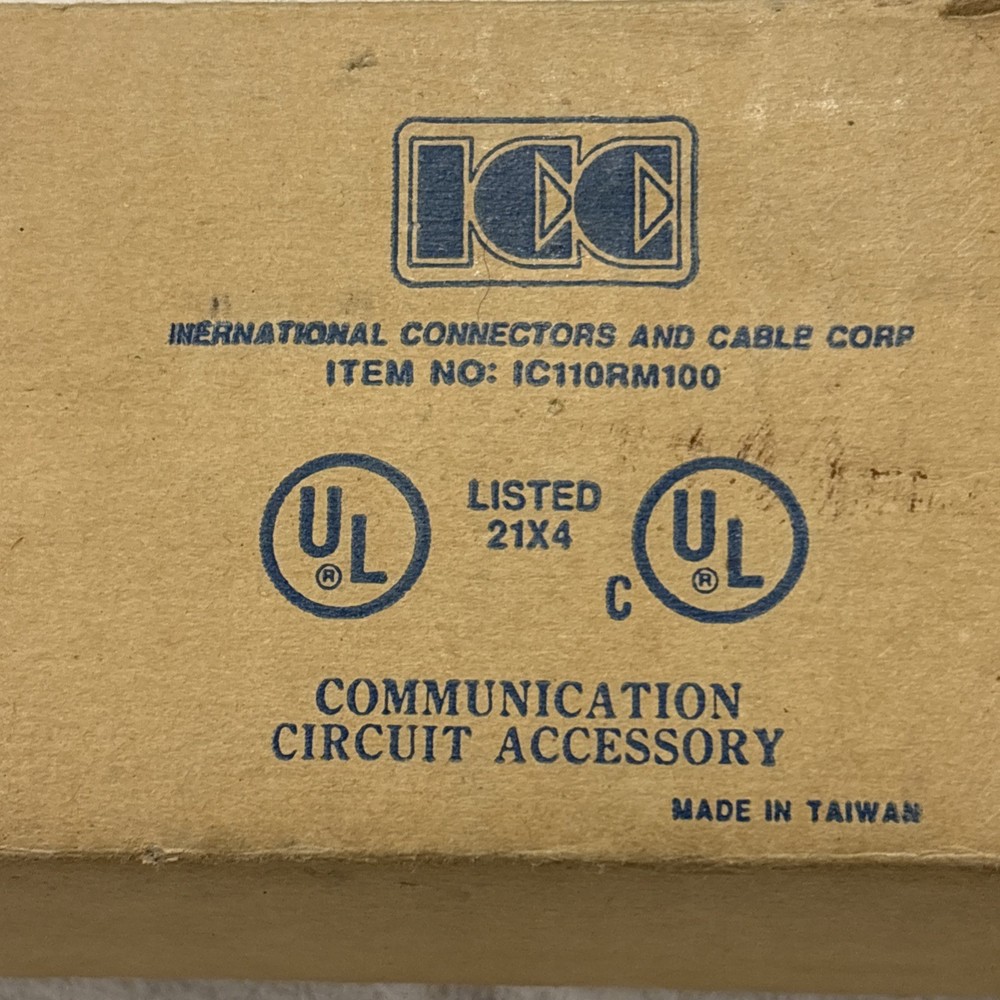 ICC IC110RM100 100-Pair Patch Panel Rack Mountable NEW