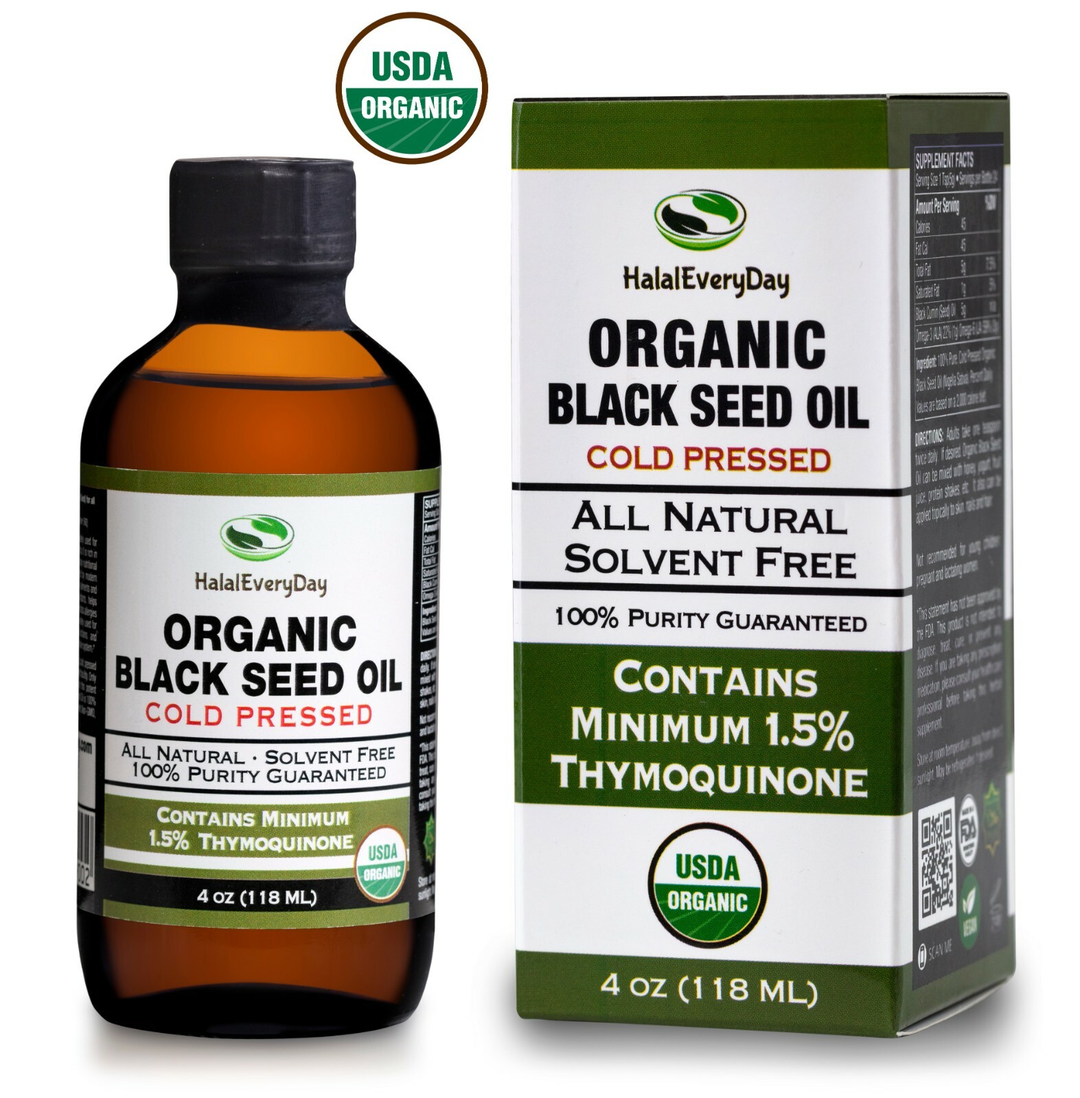 Black Seed Oil - 100% Pure Organic COLD PRESSED Cumin Nigella Sativa Unrefined
