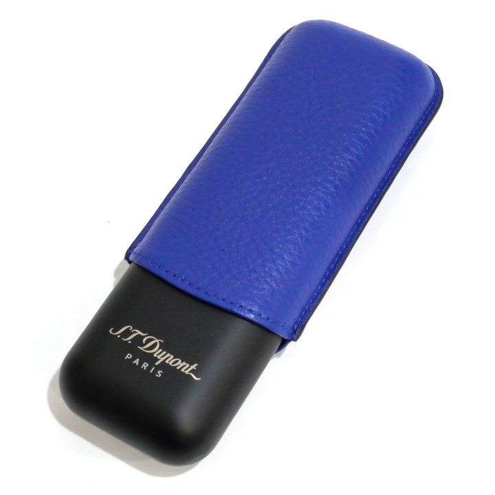 S.T.Dupont 183161 Double 2 Tube Cigar Case / Cigar Holder Ocean & Matte BlackNEW