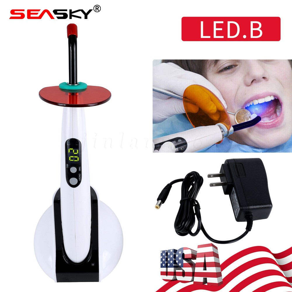 Dental Wireless LED B Curing Light Lamp 1500mW/cm²
