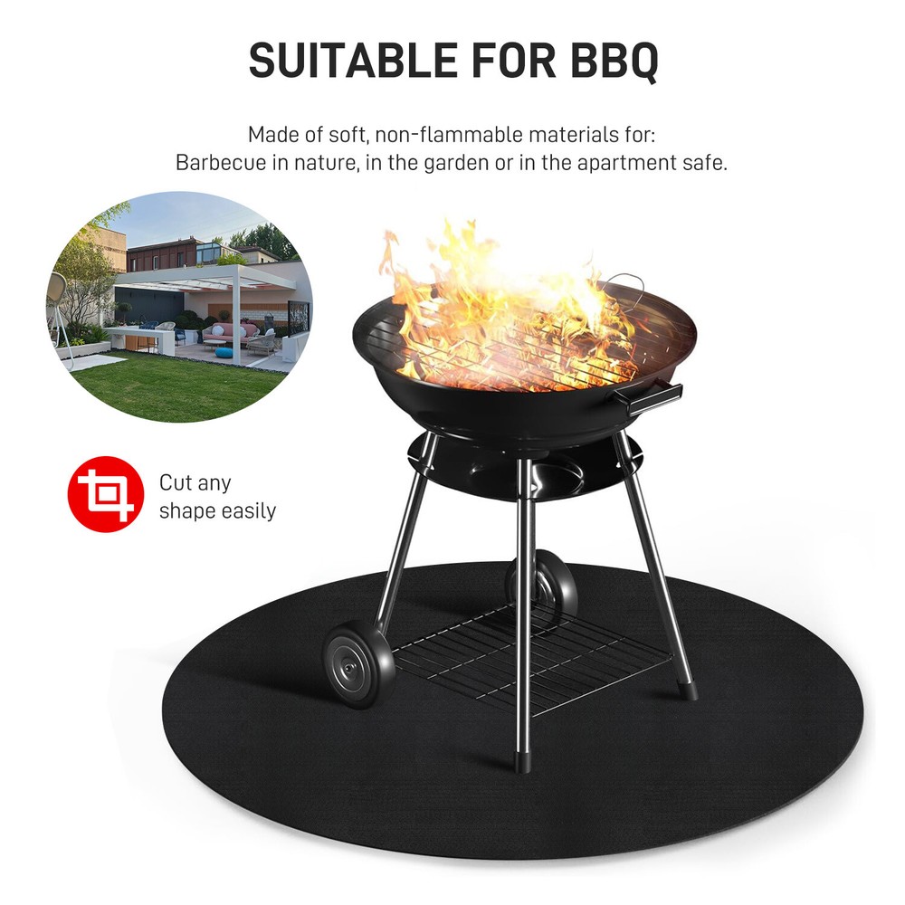 Square Fire Pit Mat, Grilling Fireproof Pad High Temperature-Resistant 40inch