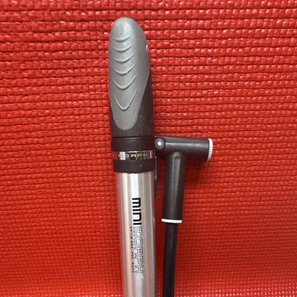 Topeak Mini Morph Compact Bicycle Pump Presta Schrader Silver Black Missing Tip