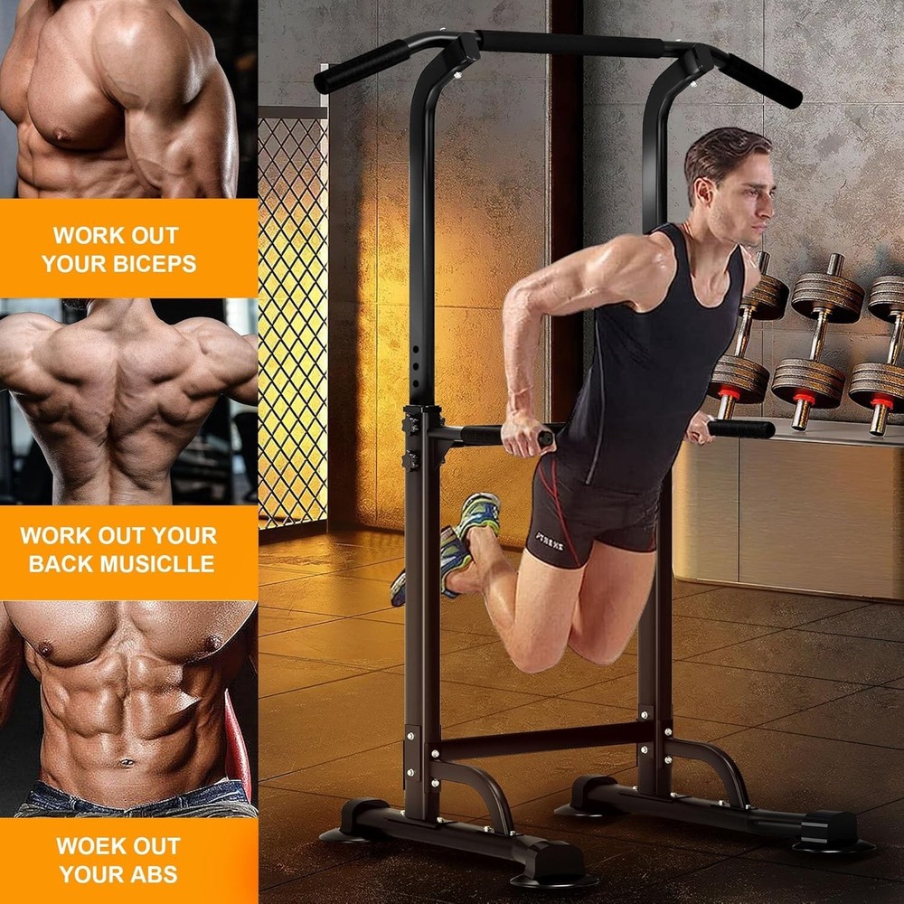 Pull Up Station, Power Tower, Strength Training Dip Stands Portable Pull-up Bar