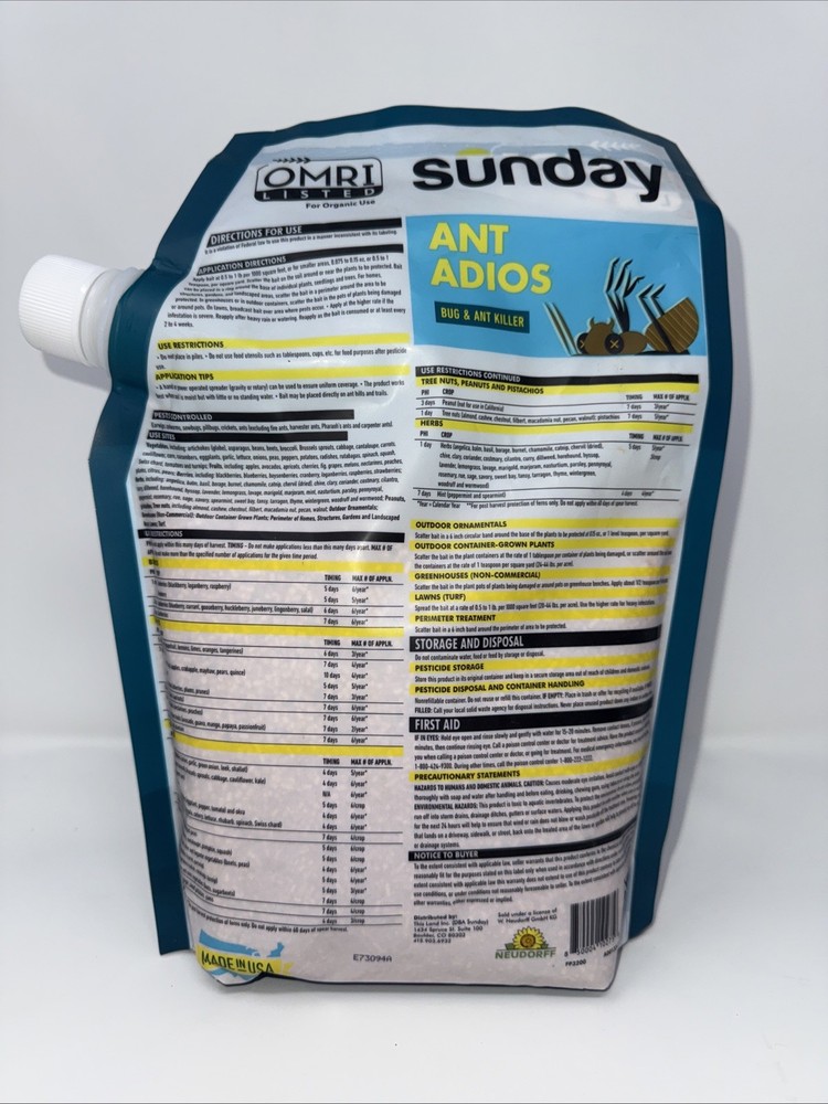 Sunday Ant Adios Insect & Ant Killer 2 Lbs Bag
