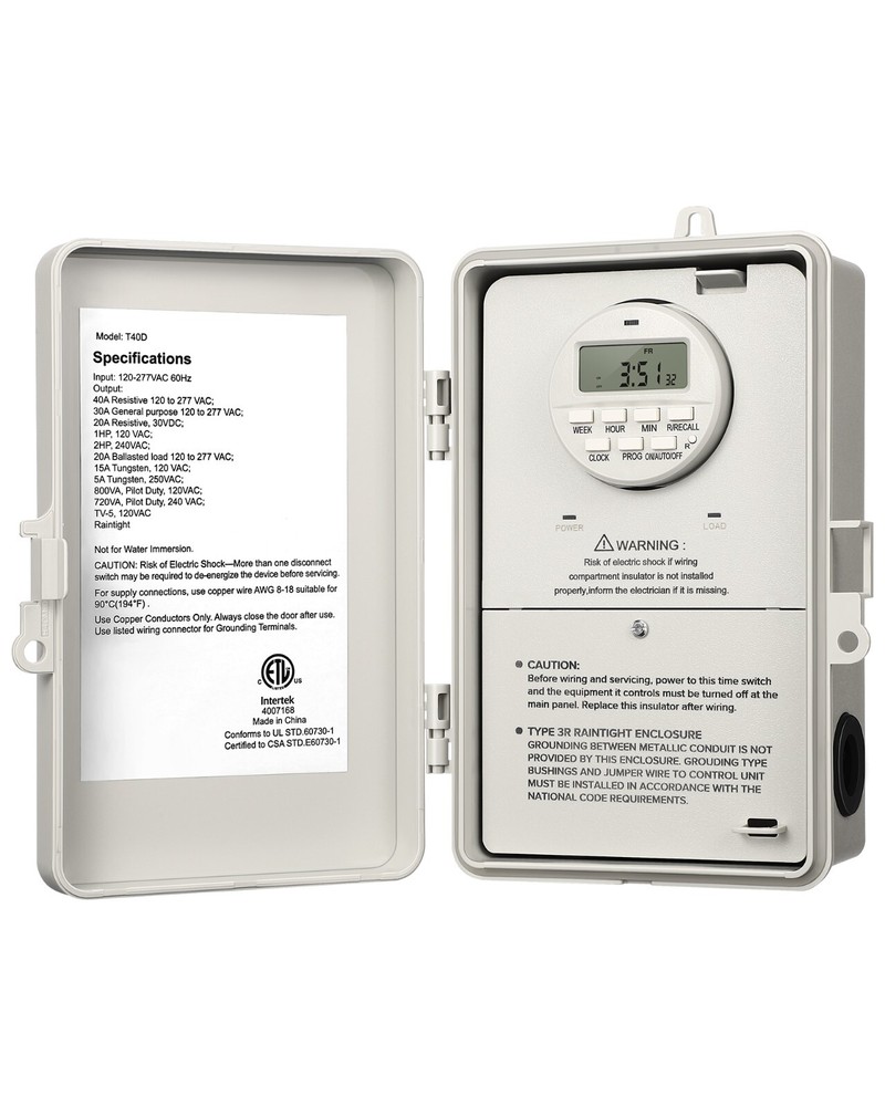DEWENWILS Digital Pool Timer Box 7-Day 20 ON/Off Programmable Timer Water Heater