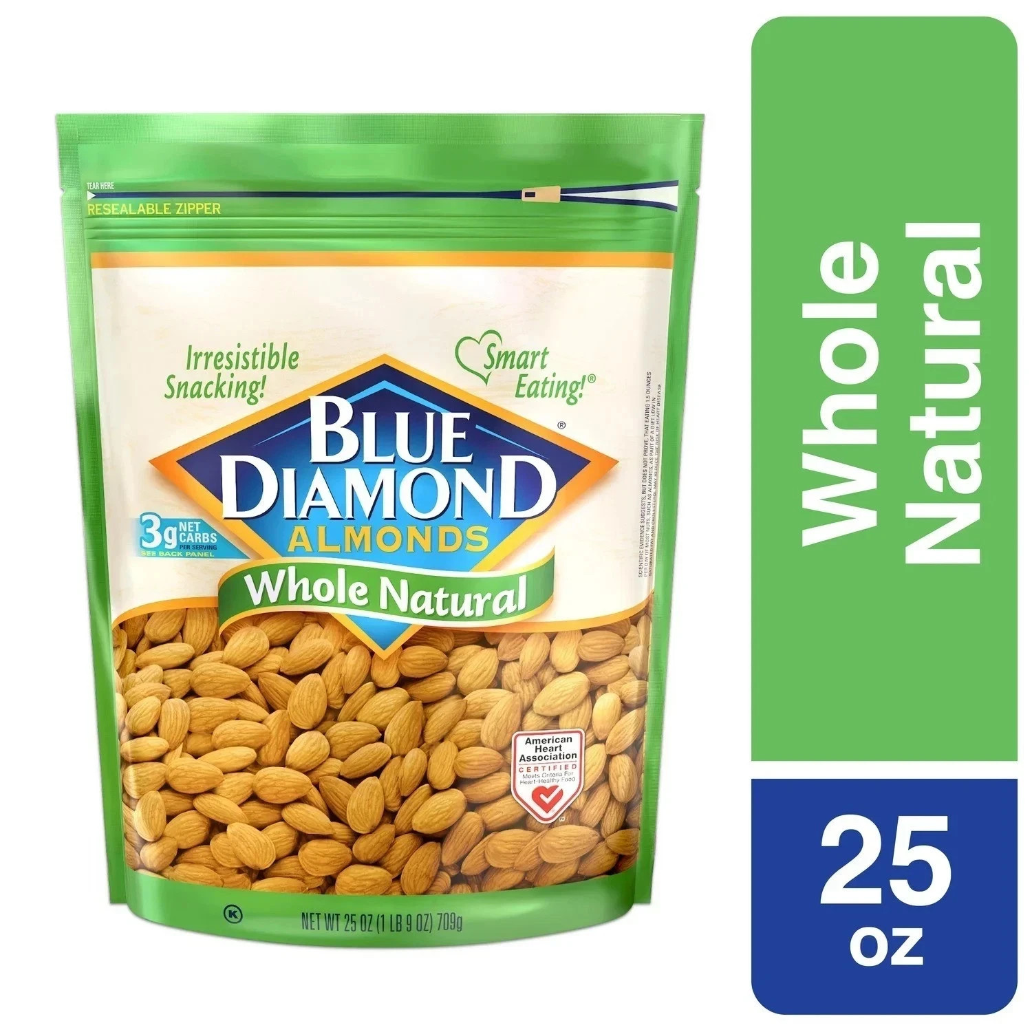 Blue Diamond Whole, Raw, Natural Almonds, 25 Oz