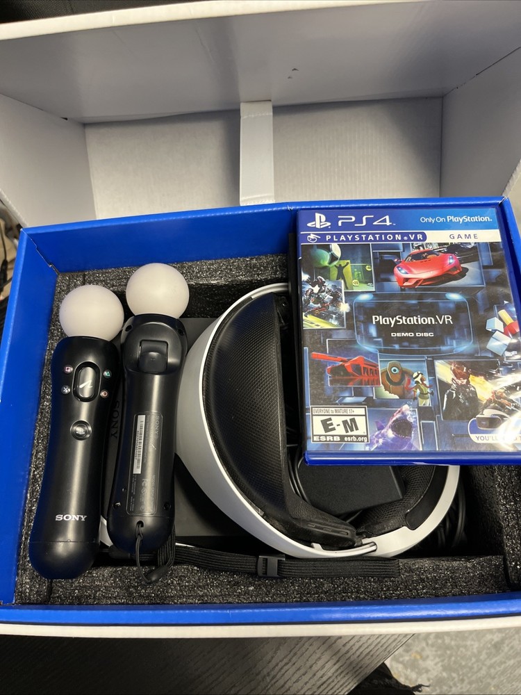 Sony PlayStation VR Headset Bundle Black White with Controllers and Camera