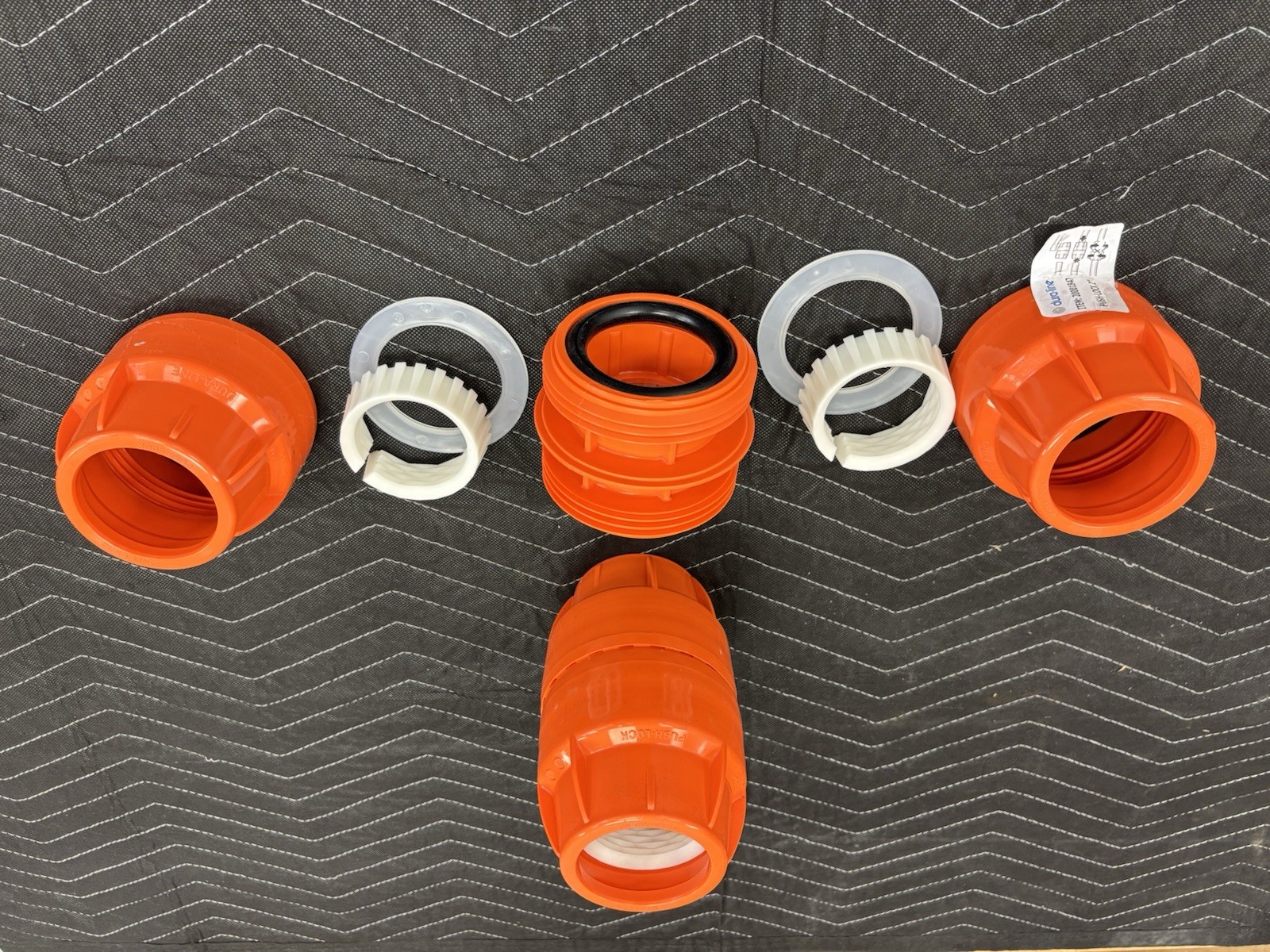 2" Dura-Line Molded Plastic Push Lock Coupler - Orange - 20001847 **CASE OF 15**