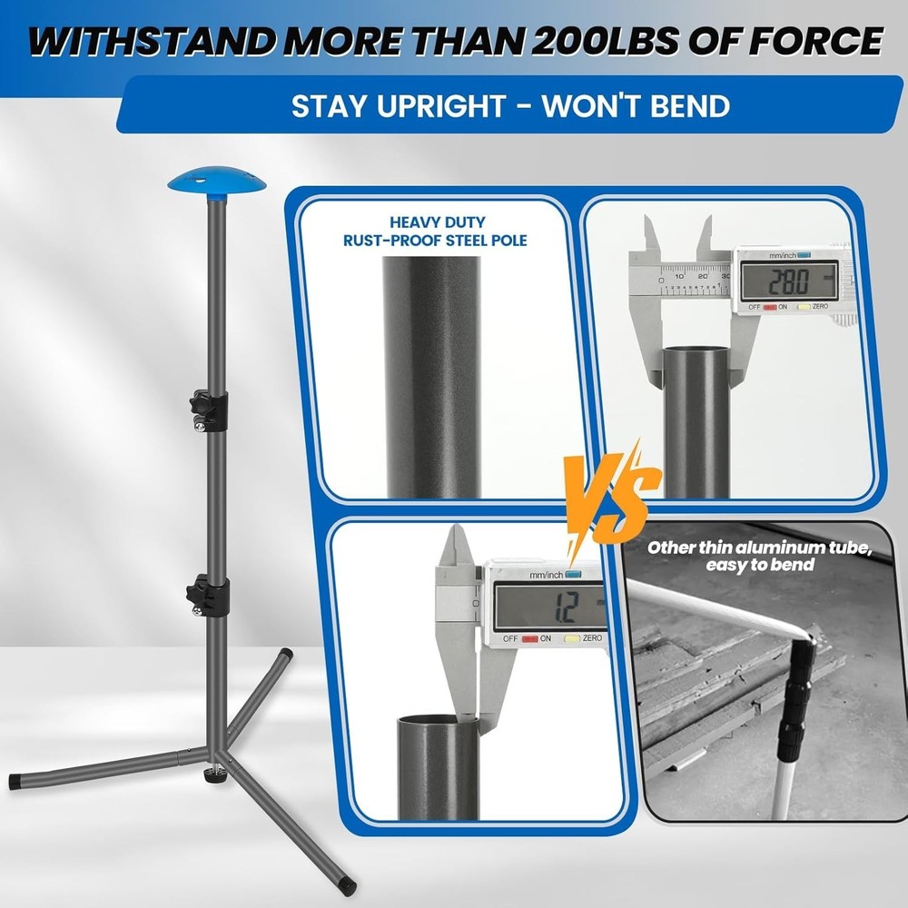 Windproof Boat Cover Support Pole System 2 Pcs with Adjustable Heights