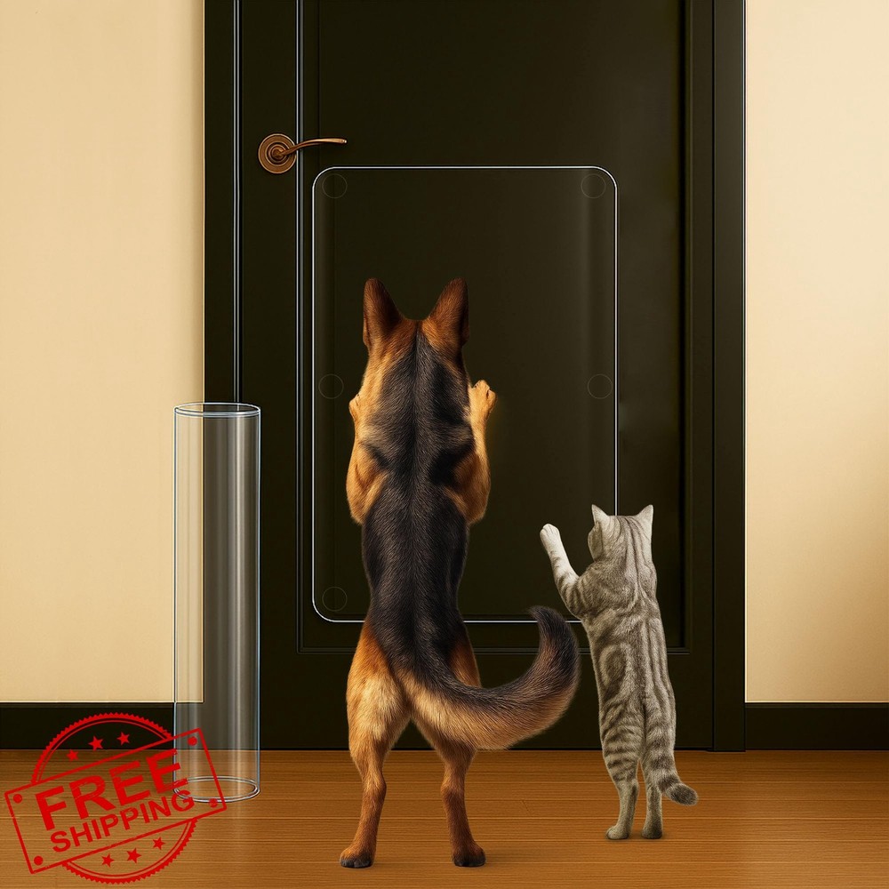 16x30" Dog Door Protector Transparent PVC Scratch Shield 1-Pack