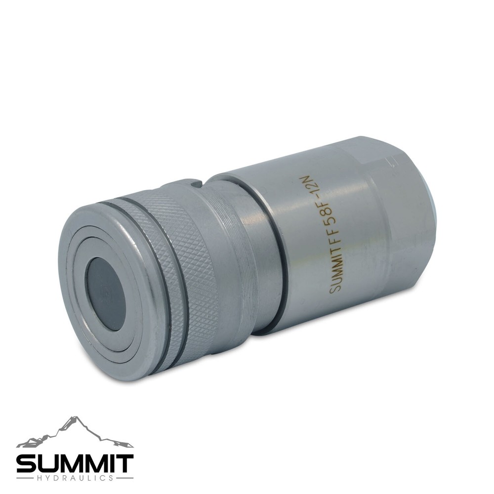 5/8″ Flat Face High Flow Hydraulic Quick Connect Female Coupler, 3/4″ NPT Thread