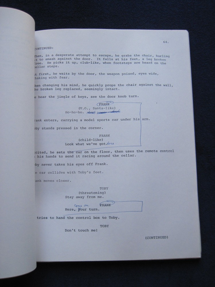 ORIGINAL FILM SCRIPT for MAN OUTSIDE - BRADFORD DILLMAN'S Copy with His Notes