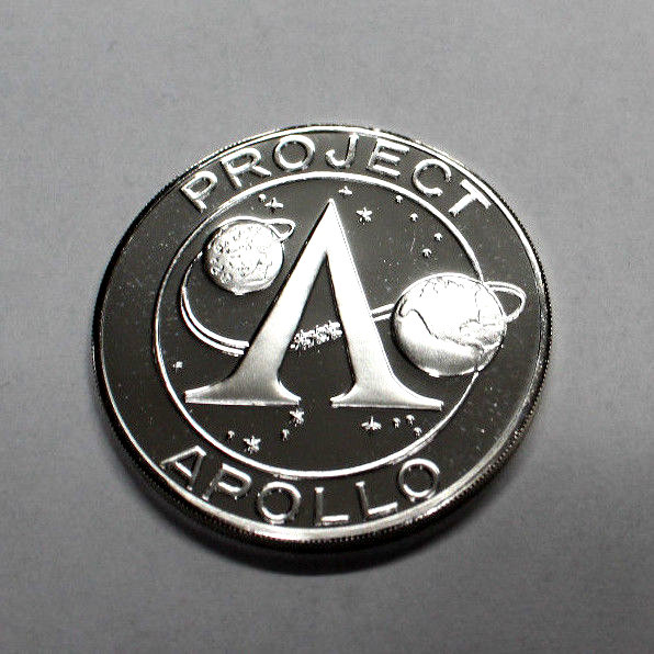 APOLLO 7 SILVER PLATE PROOF COMMEMORATIVE SILVER PLATE PROOF DEEP MIRROR