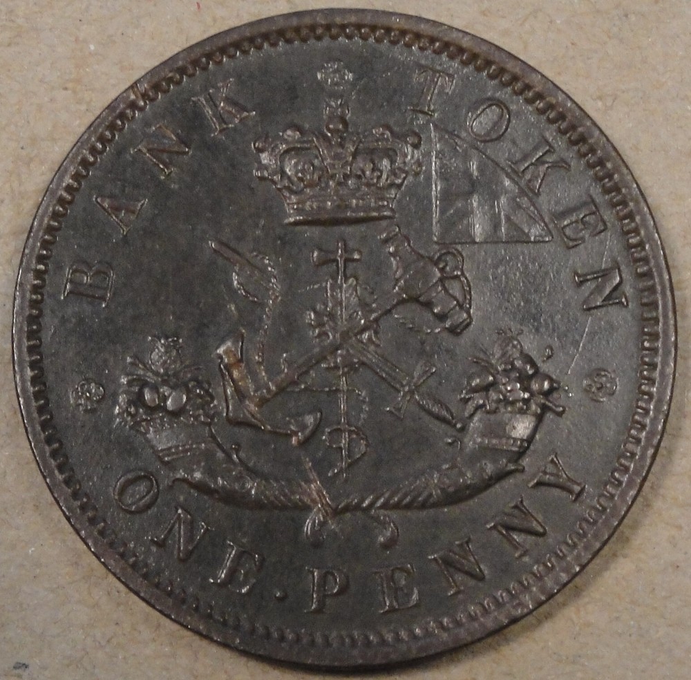 Upper Canada 1857 Large Penny Token Bn Unc as Pictured