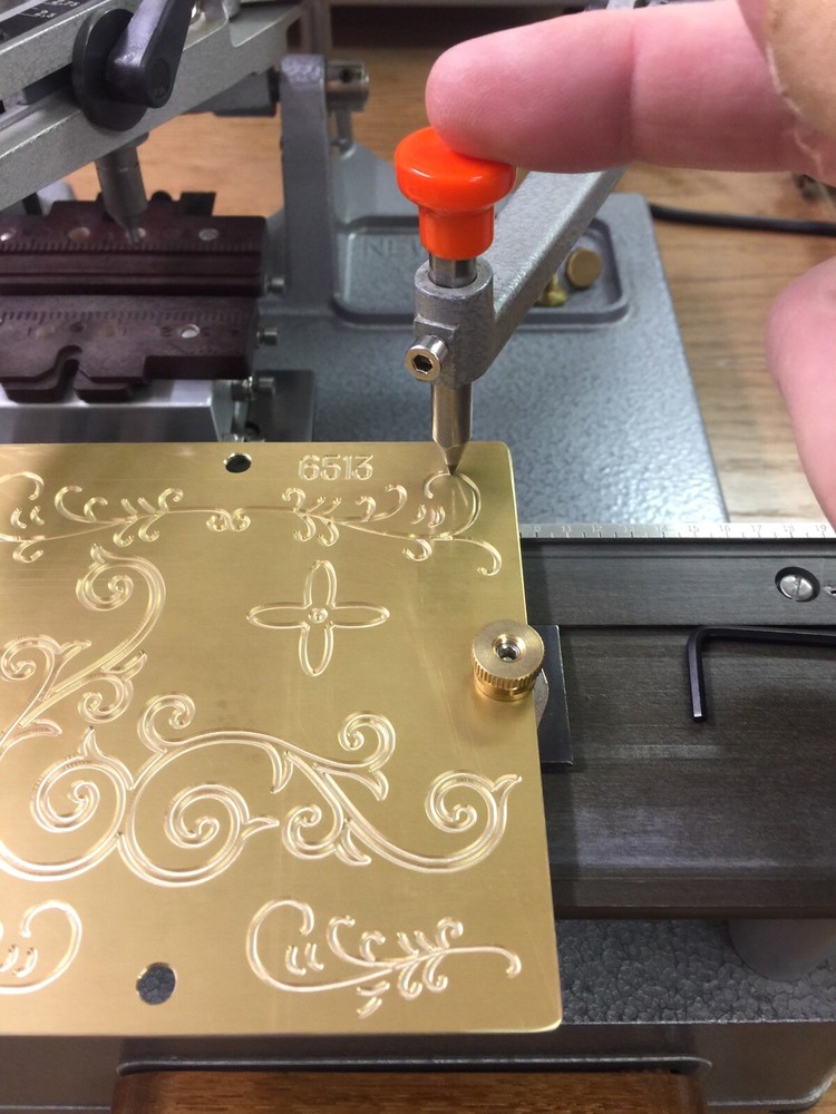 MULTI DIRECTION SCROLL WORK SOLID BRASS ENGRAVING PLATE FOR NEW HERMES FONT TRAY