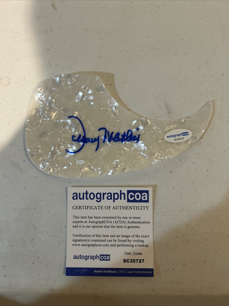 JOHNNY MATHIS SIGNED AUTOGRAPH ACOUSTIC PICKGUARD ACOA GUITAR LEGEND