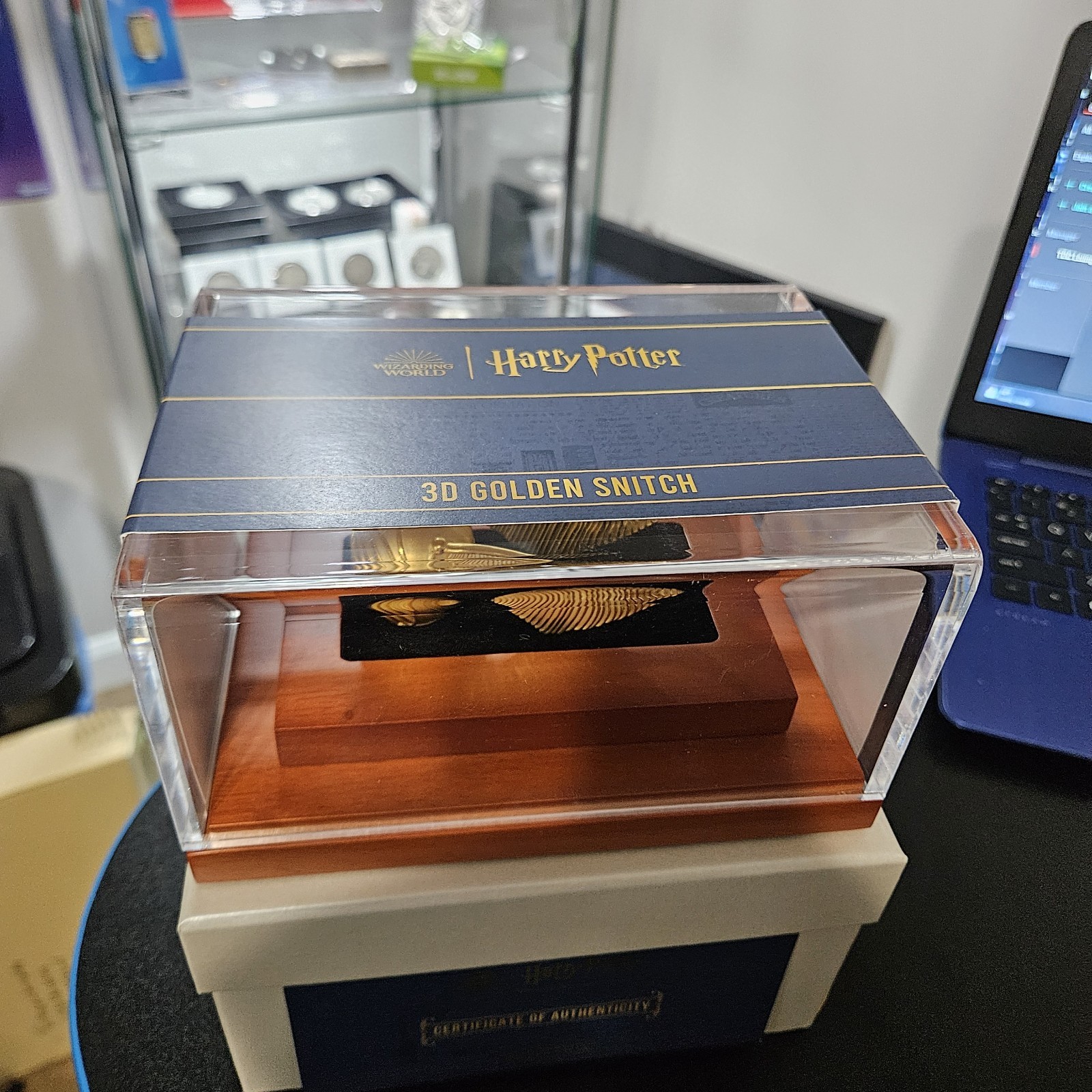 2022 Harry Potter 3D Golden Snitch 3oz .999 Silver 24k GP w/ Display Case