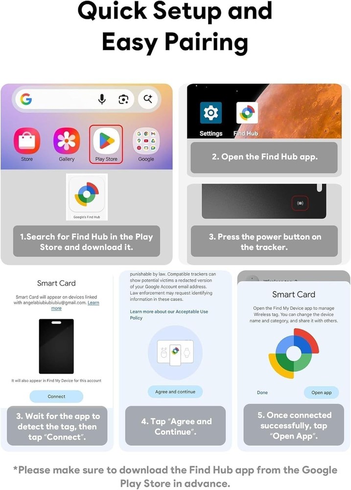 Ultra-Thin Waterproof Wallet Tracker Card for Android - Rechargeable GPS Loc...