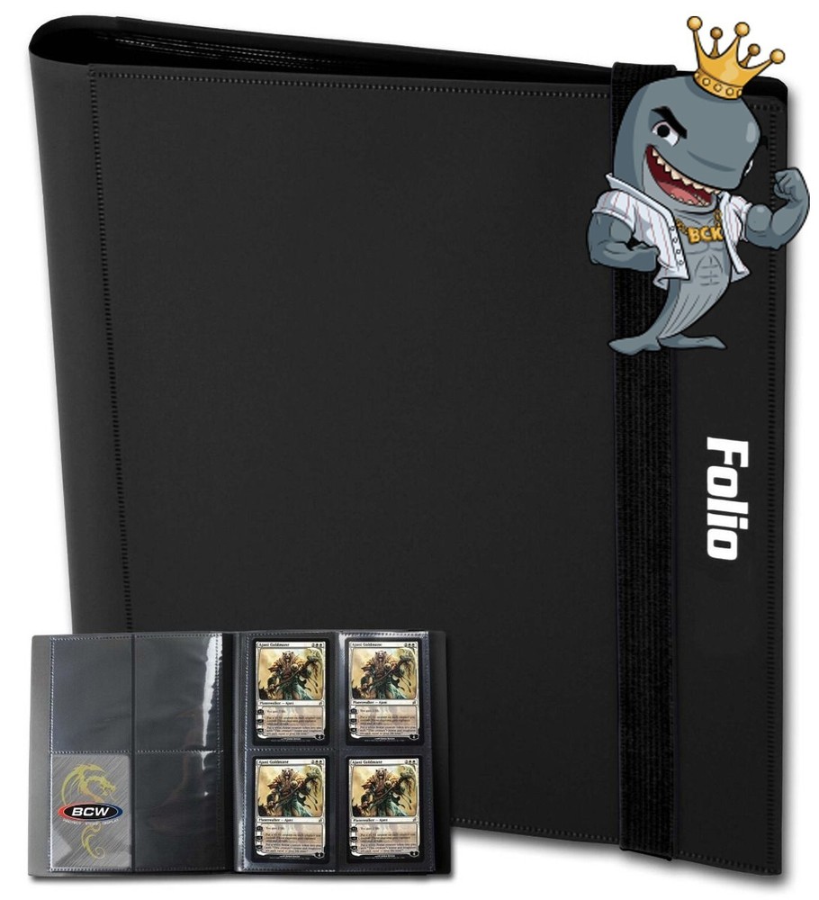 BCW 4-Pocket Matte Black Pro-Folio Side Loading FREE SHIP
