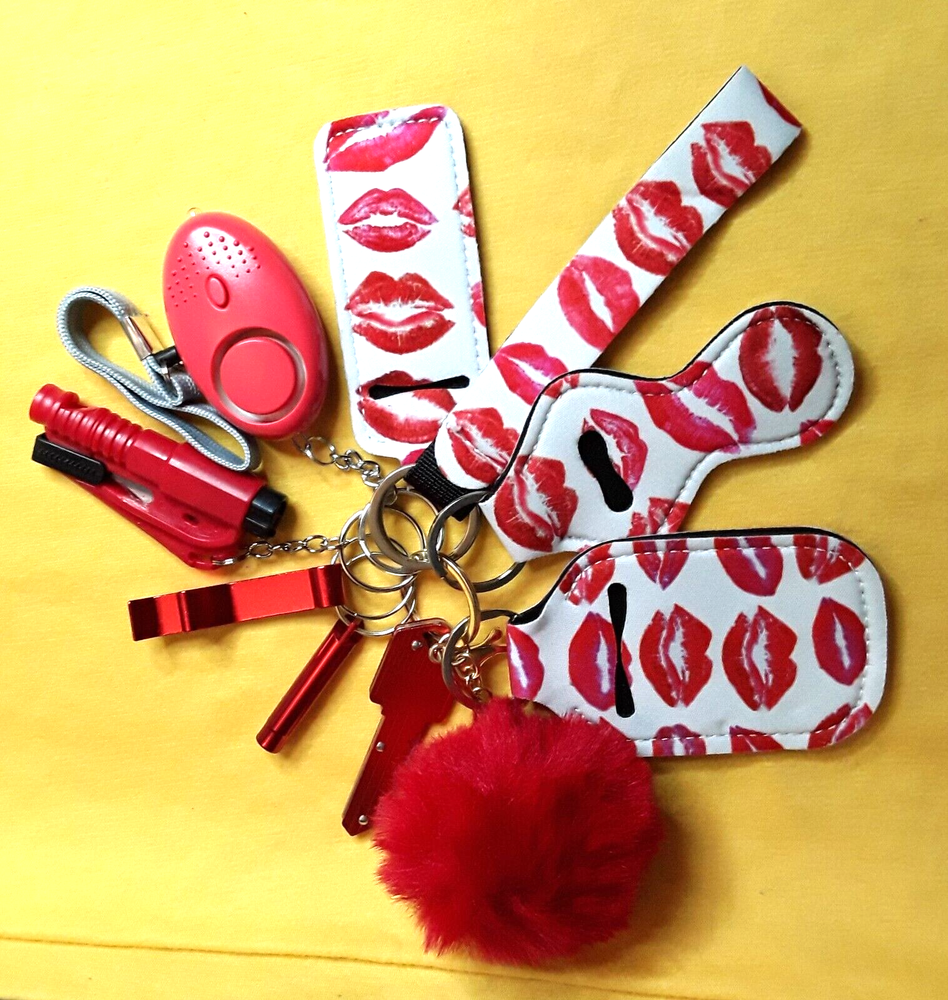 Red Lips self defense key chains for women & teens