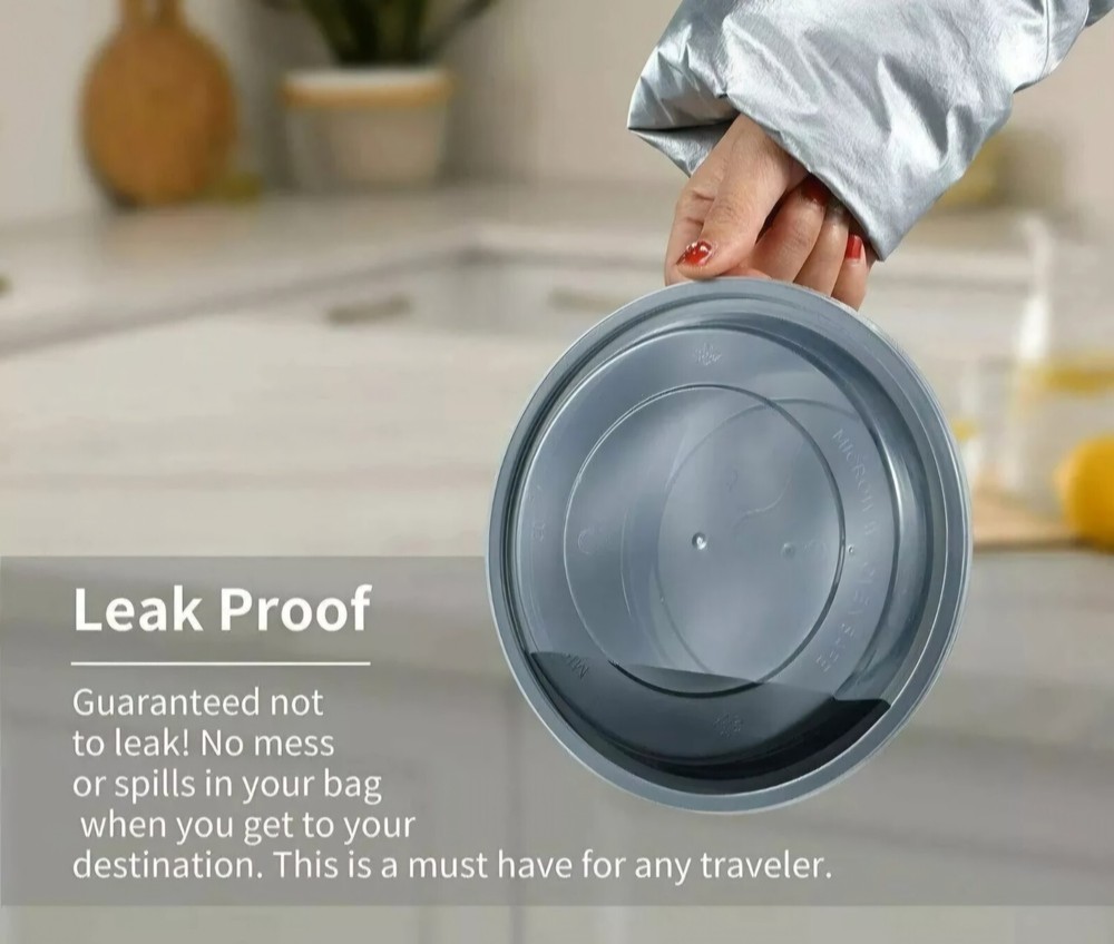 32 oz. PP Round Microwaveable Container, Black - 150 ct