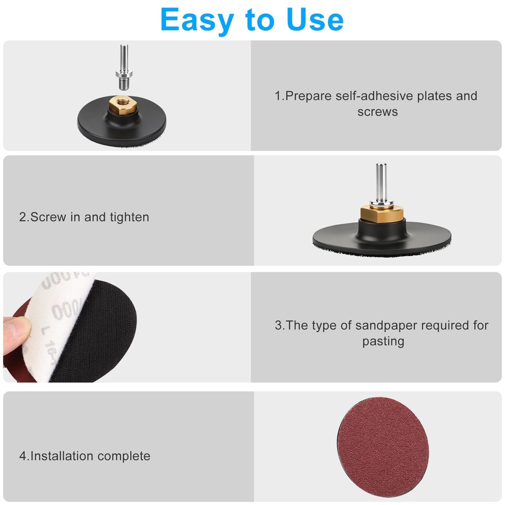 4" Polishing Grinding Discs Hook and Loop Backing Pad for M14 Angle Grinders