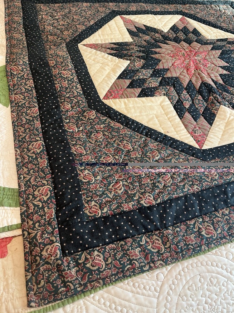 Handmade Quilt Lone star Patchwork Cotton Blanket
