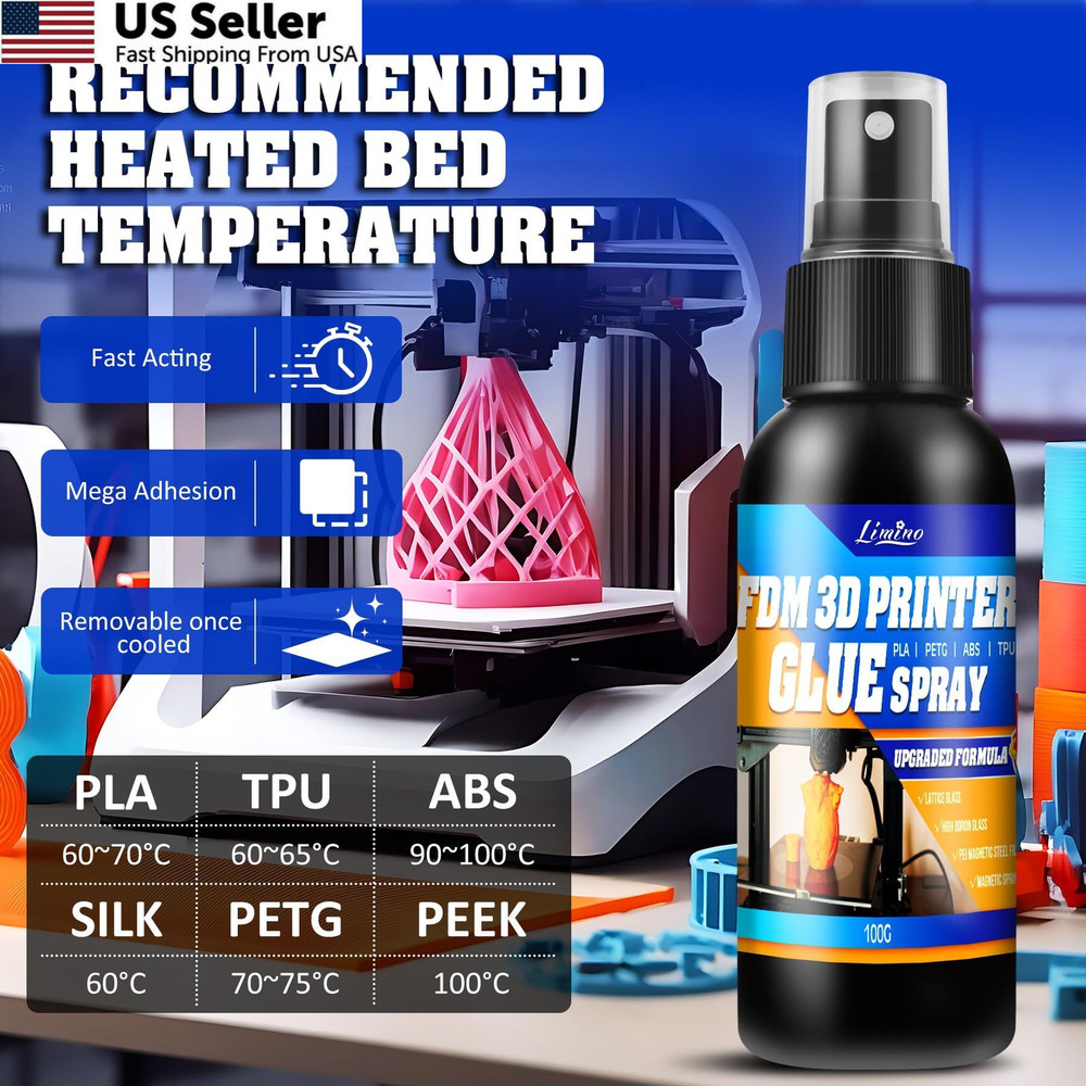 3D Printer Adhesive - Print Glue Spray (Improved Version), Prevents...