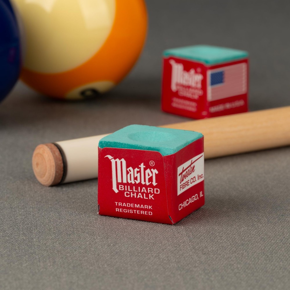 Master Billiard/Pool Cue Chalk Box, 12 Cubes, Green
