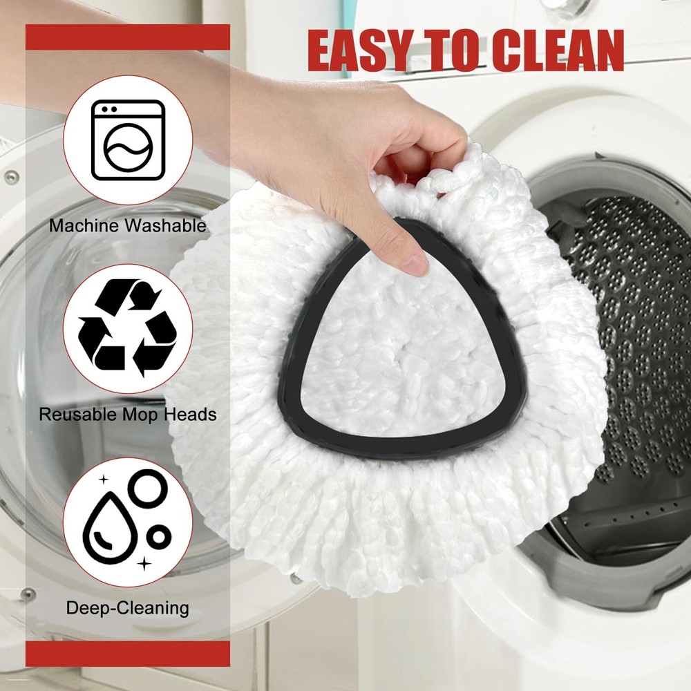 Mop Head Replacement, 3 Pack Spin Mop Refill Replace Head Compatible O Cedar ...