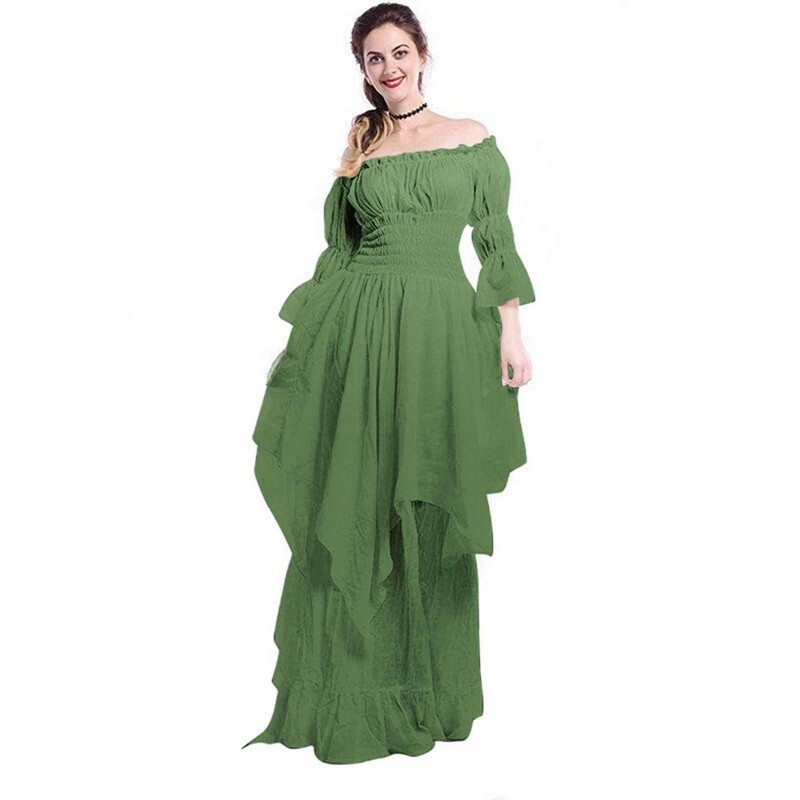 Victorian Dress Renaissance Costume Women Gothic Witch Dress Medieval Long Dress