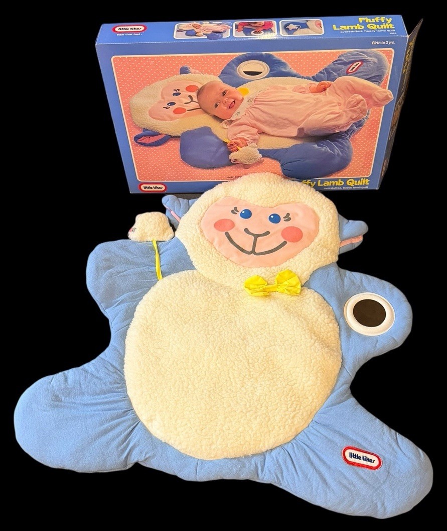 IN BOX Vintage 1992 Little Tikes Fluffy Lamb Quilt Baby Play Mat Tummy Time Toy