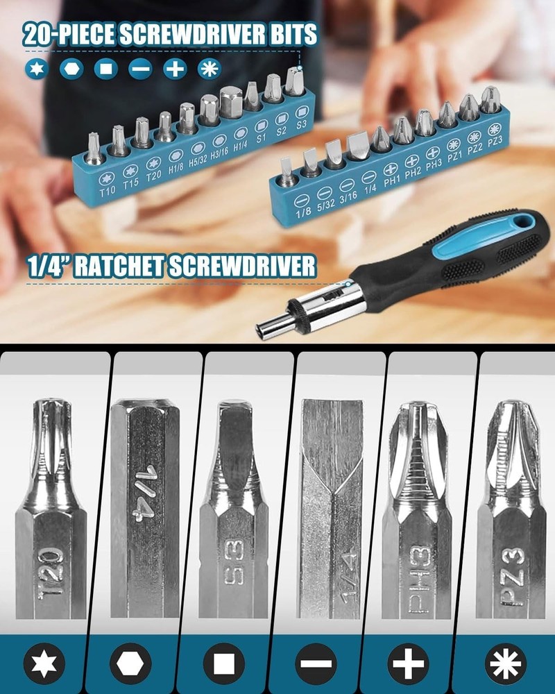 Tool Kit Home 144 Piece Hand Tool Set W/ Storage Box General Basic Repair Tool