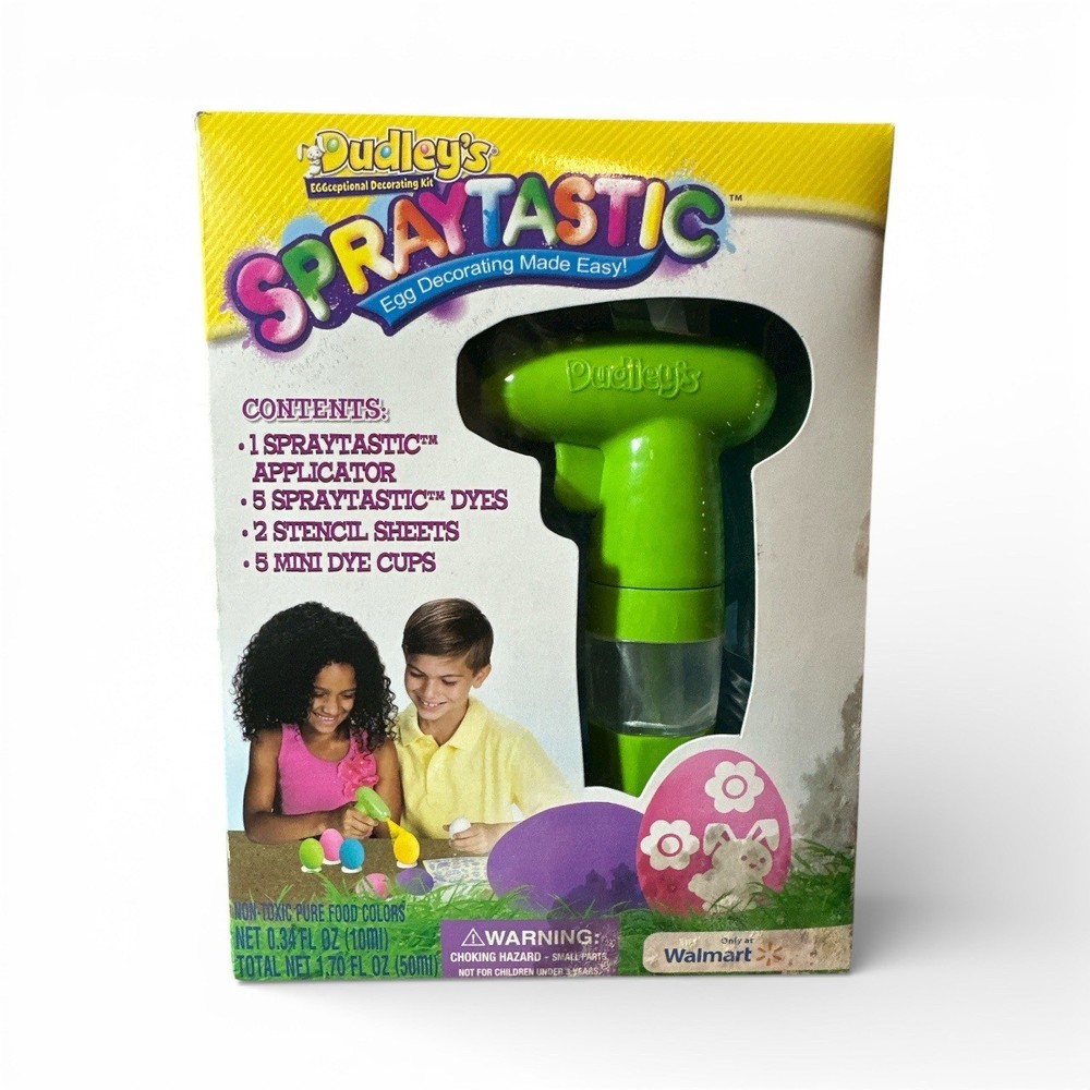 Dudley's Spraytastic Egg Decorating Kit Easter Kids Holiday NEW Sealed READ