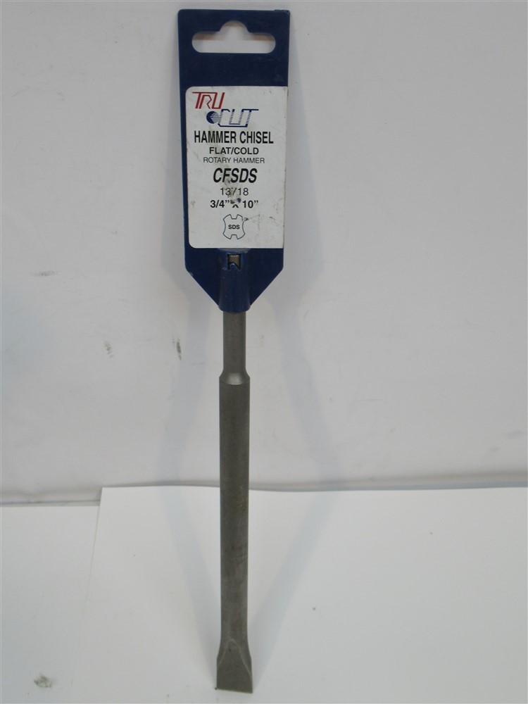 Tru Cut CFSDS, 3/4" x 10" Flat Hammer Chisel, SDS-Plus