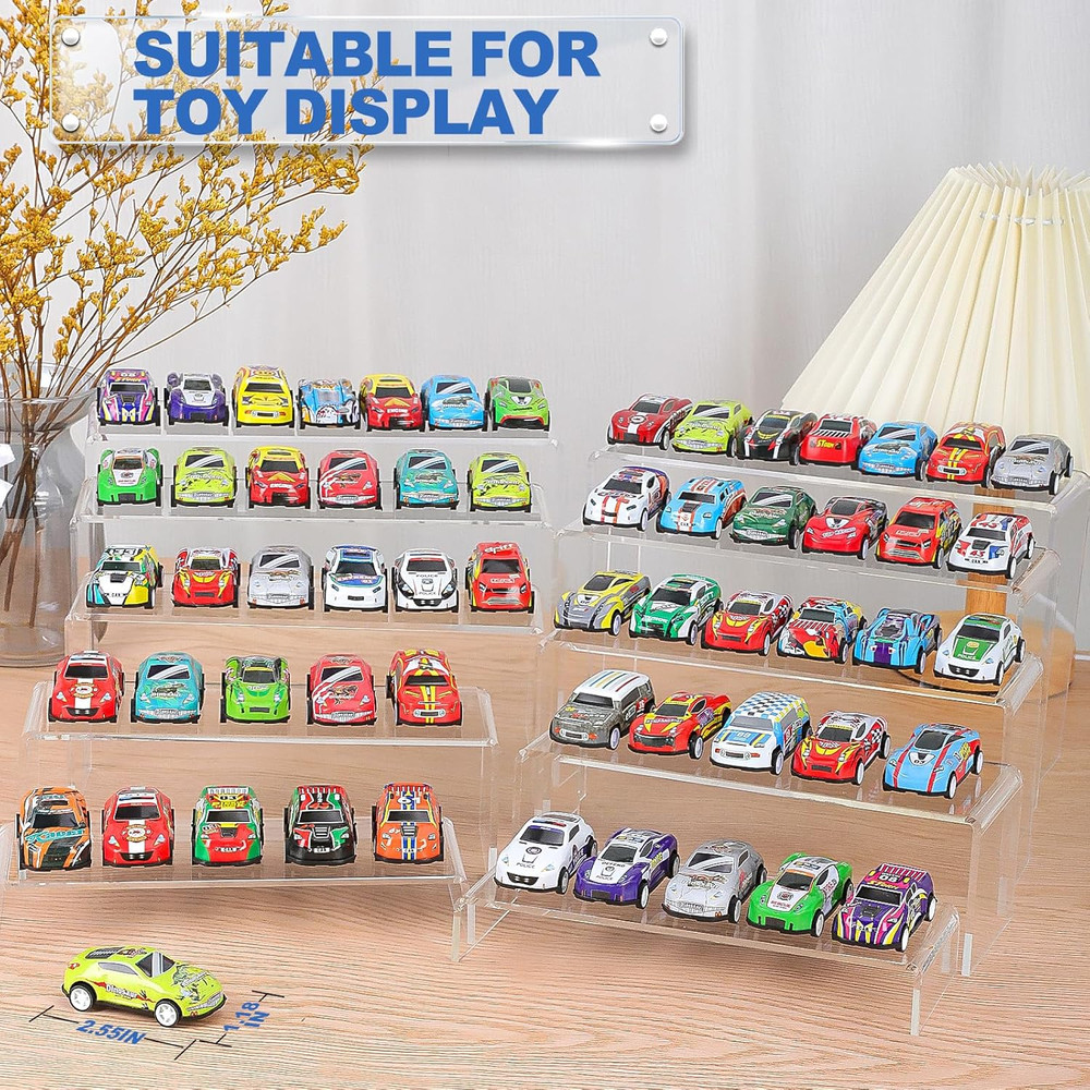 Acrylic Risers, 20 Pcs 4 Set Display Stands, Clear Rectangular Risers for Decor,