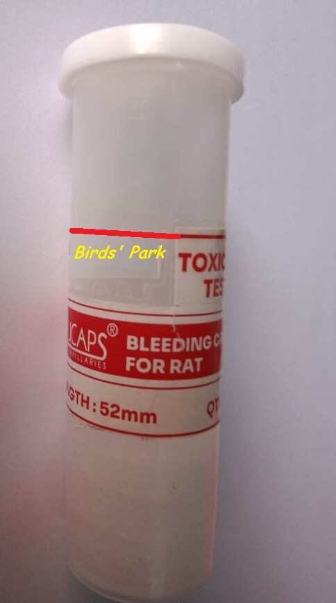 Rat Bleeding Capillary 100pcs length 52mm *Birds' Park*