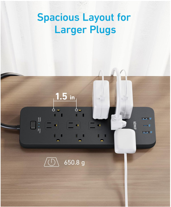 Protector contra sobretensiones para regleta con interruptores individuales NEW