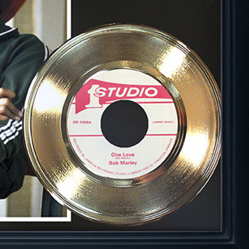 Bob Marley "One Love" Framed Reproduction Signed Record Display