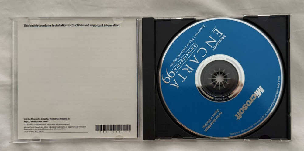 Microsoft ENCARTA '99 Interactive Multimedia Encyclopedia Version A - PC CD-ROM