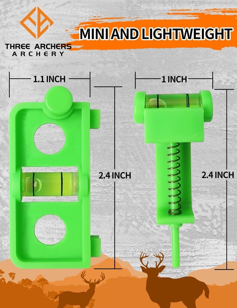 THREE ARCHERS Archery Bow Tuning and Mounting String Level Combo Kit Green