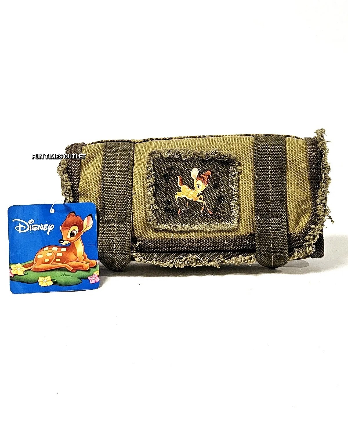 Disney Bambi Lady Distressed Wallet ID Credit Card Check Holder Canvas Coin Bag