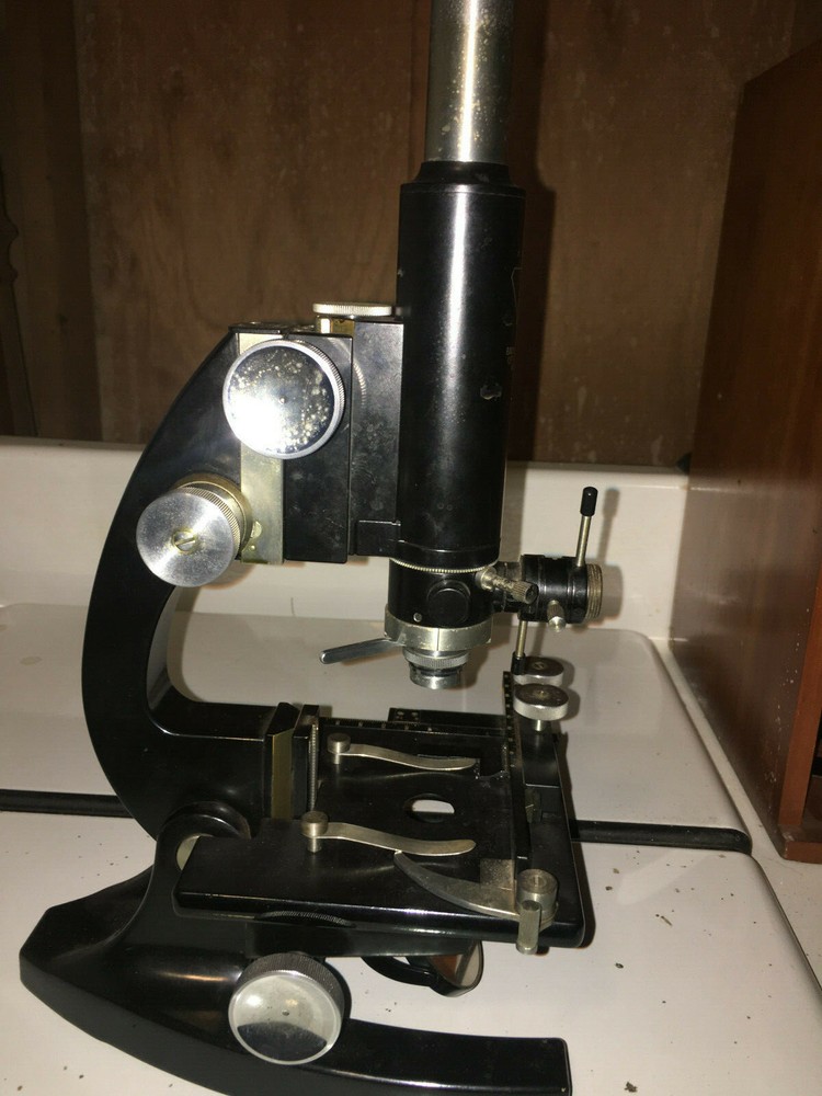 Vintage Bausch & Lomb Microscope w/ Wood Case