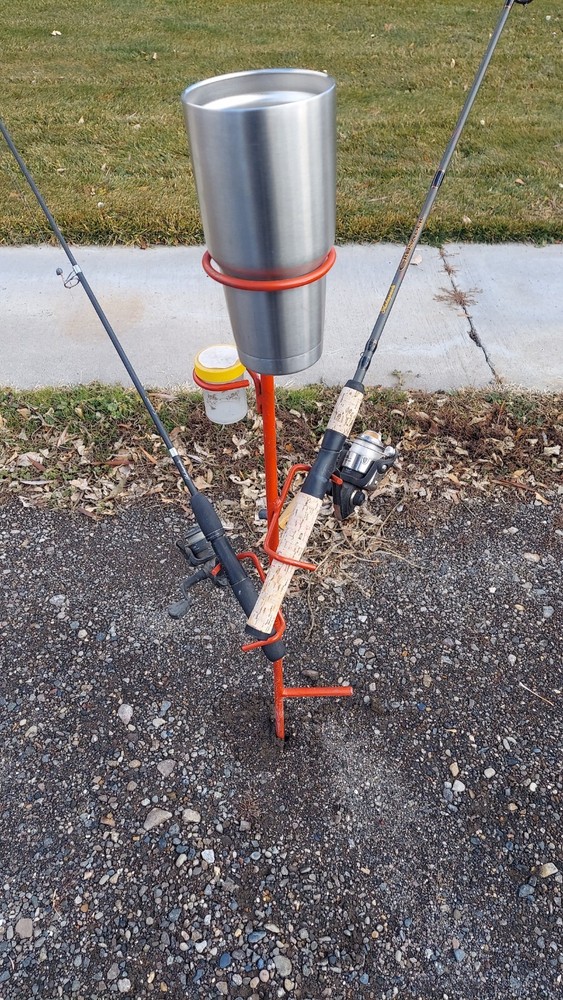 Fishing Pole Holder With Accessories