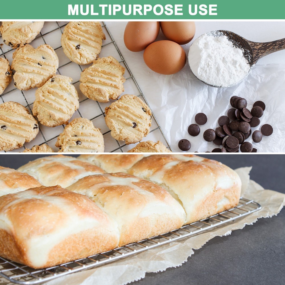 2-Pack Cooling Rack, 12" x 8" Stainless Steel Baking Rack [Silver]