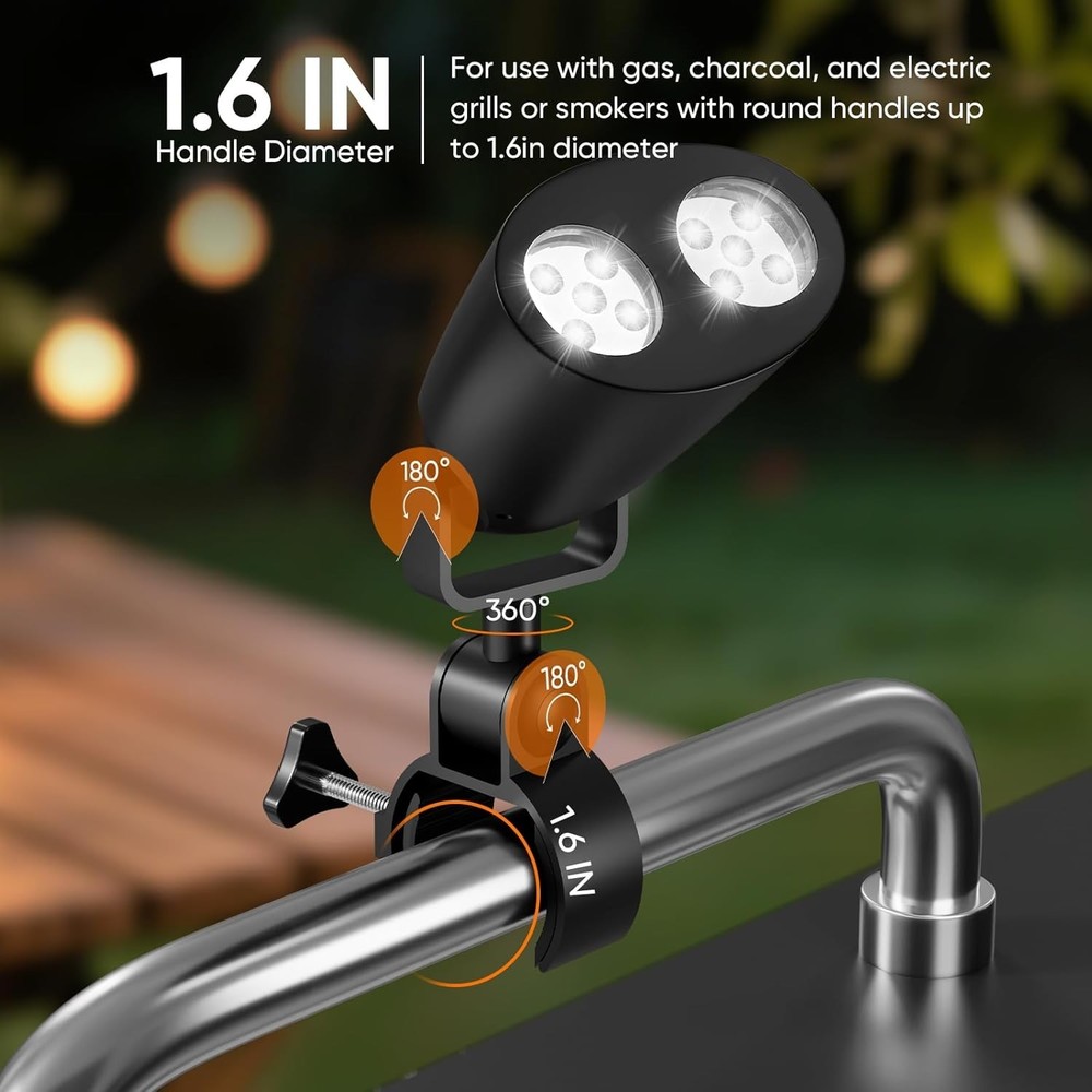 Adjustable LED Grill Light with 10 Bright Bulbs - Essential for Nighttime BBQs